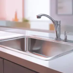 Un évier en inox étincelant, prêt pour un nettoyage facile. Découvrez comment nettoyer un évier en inox pour qu'il brille comme neuf.