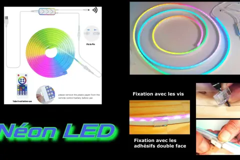 Comment faire tenir des LED au mur : vis ou adhésifs double face pour fixer votre ruban néon LED coloré.
